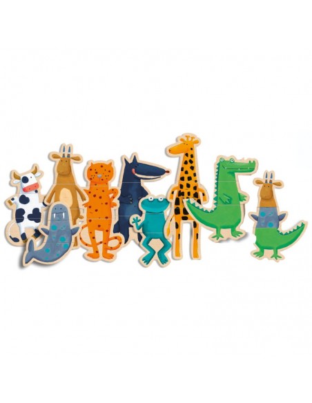 Juego 27 piezas magnéticas Locura animales. Djeco