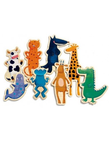 Juego 27 piezas magnéticas Locura animales. Djeco