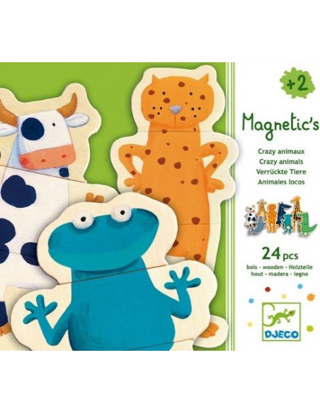 Juego 27 piezas magnéticas Locura animales. Djeco