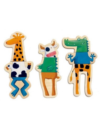 Juego 27 piezas magnéticas Locura animales. Djeco