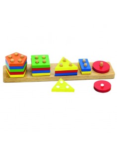 Ensartable formas 15 piezas madera