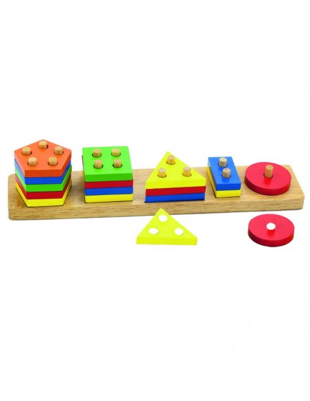 Ensartable formas 15 piezas madera