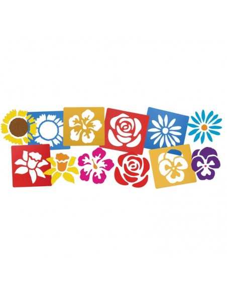 6 Plantillas flores de 14 x 15 cm.