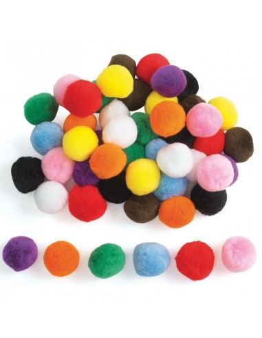 Paquete 50 Pompones Jumbo colores surtidos