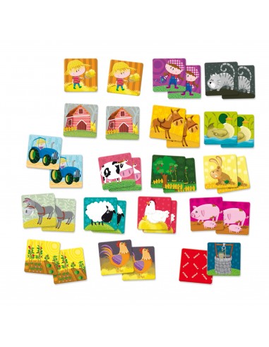 Maxi memo loto animales granja. Diset