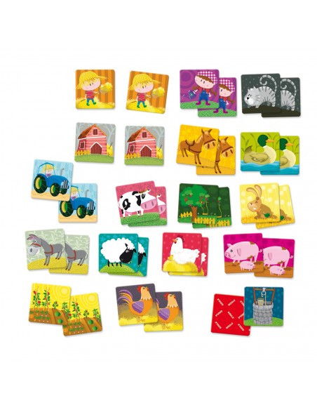 Maxi memo loto animales granja. Diset
