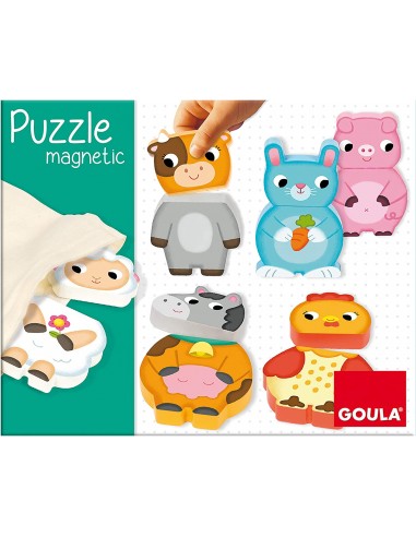 Puzle magnético intercambiable animales granja....