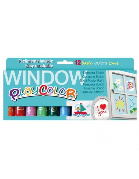 Estuche 12 stick colores básicos Window One. Playcolor