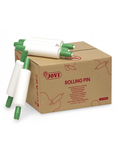 Caja 25 Rodillos de modelar 19 cm de largo. Jovi