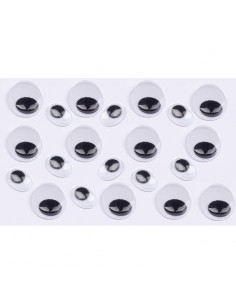 Paquete 100 ojos negros ovalados adhesivos. Apli 2