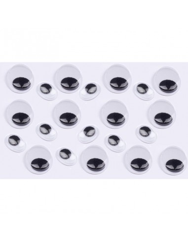 Paquete 100 ojos negros ovalados adhesivos. Apli