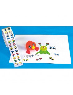 Rollo de 2000 ojos colores adhesivos