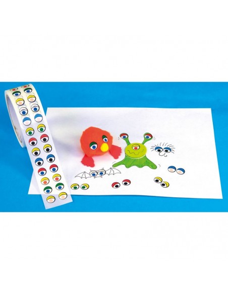 Rollo de 2000 ojos colores adhesivos