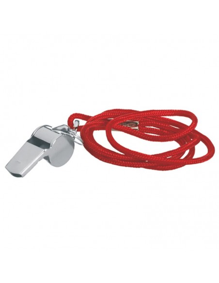 Silbato metálico con cordón