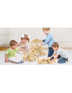 Caja 48 piezas madera natural Construcción Jumbo 2