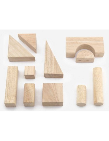 Caja 48 piezas madera natural Construcción Jumbo