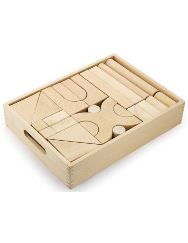 Caja 48 piezas madera natural Construcción Jumbo