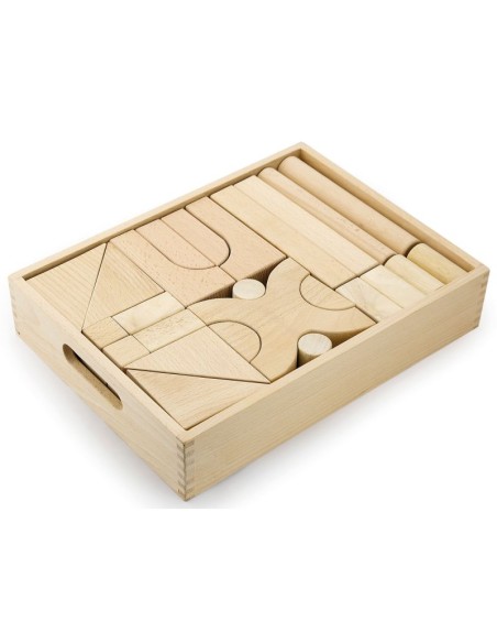 Caja 48 piezas madera natural Construcción Jumbo