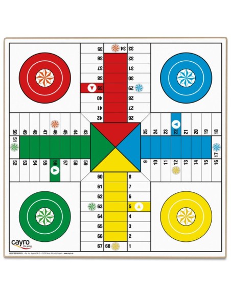 Tablero de ajedrez o damas- parchís. Cayro