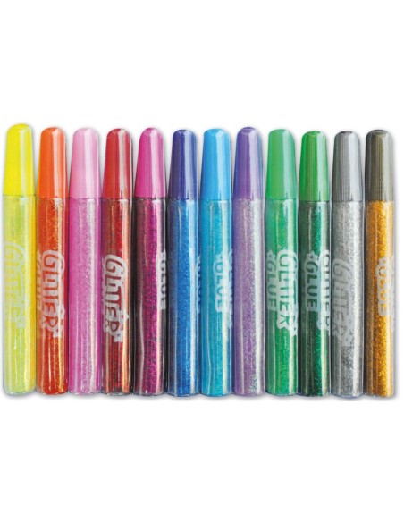 Set 12 Botes pegamento purpurina surtidos