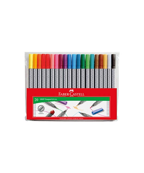 20 finepen grip punta fina