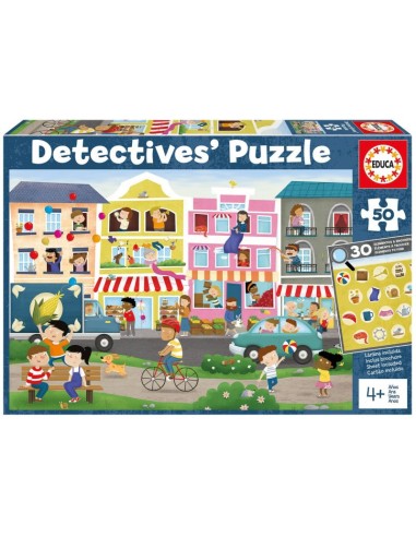 Puzle 50 piezas ciudad detectives