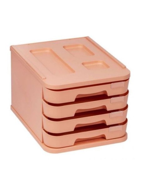 Módulo 4 cajones naranja pastel