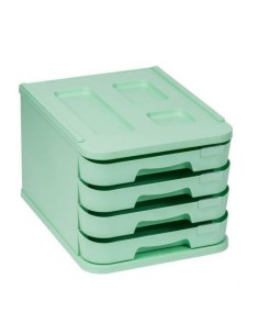 Caja de Plástico con Tapa Office Depot Triángulos Grande Verde
