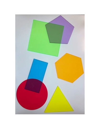 Polígonos transparentes 6  piezas