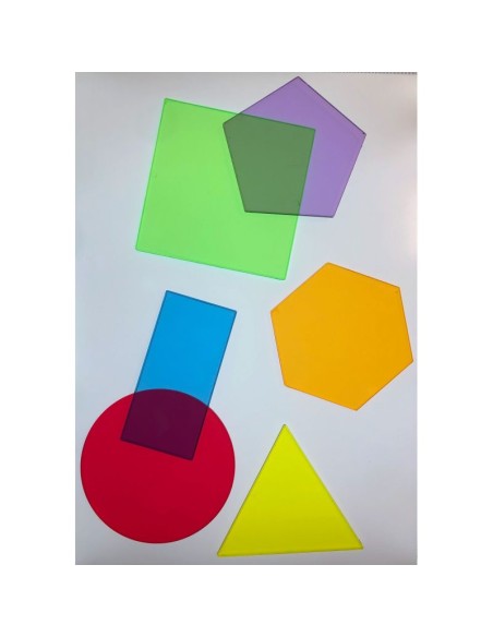 Polígonos transparentes 6  piezas