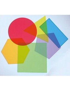 Polígonos transparentes 6  piezas