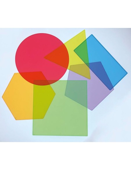 Polígonos transparentes 6  piezas
