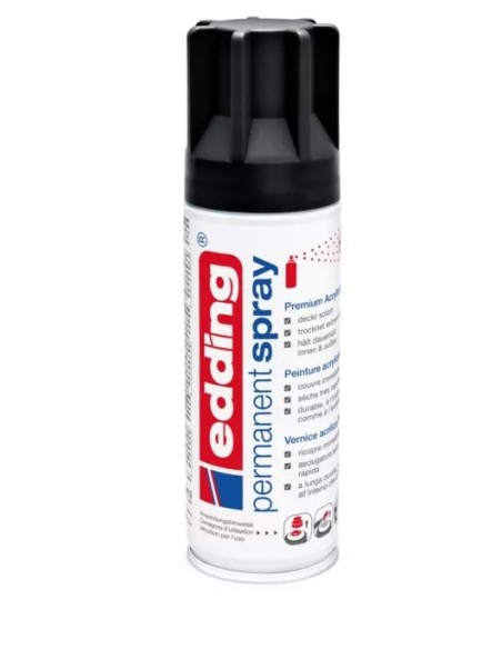 Spray permanente Edding 200 ml. Negro intenso mate