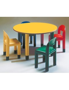 Mesa nido redonda 90 cm. de ø y 52 cm. de alto.