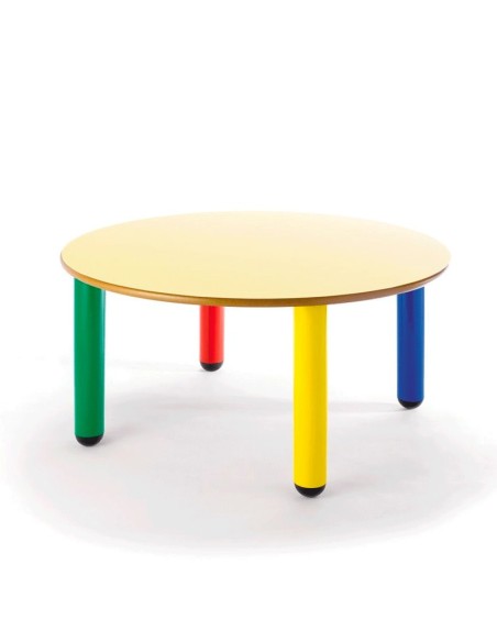 Mesa nido redonda 120 cm. de ø y 52 cm. de alto.