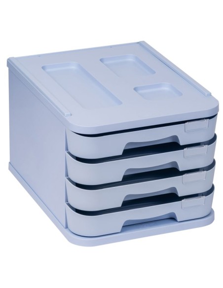 Módulo 4 cajones azul pastel