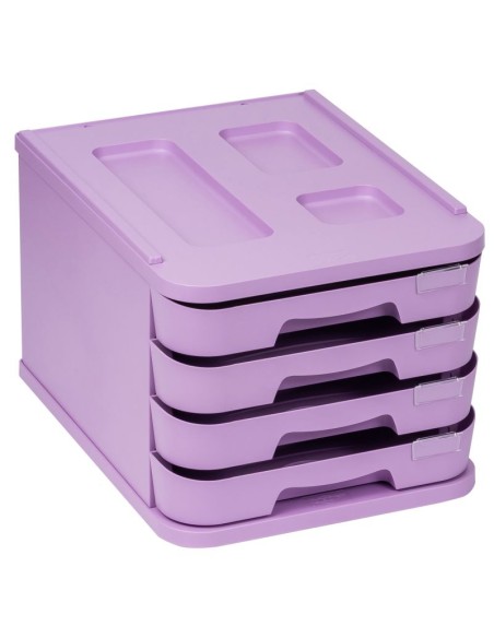 Módulo 4 cajones violeta pastel