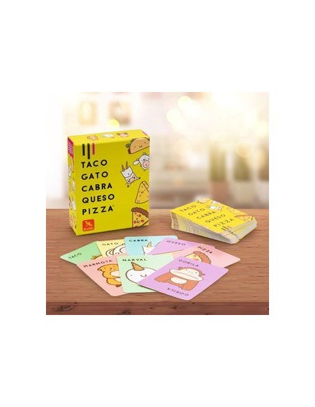 Taco, gato, cabra, queso, pizza
