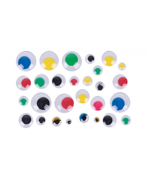 Paquete 600 ojos móviles adhesivos variados. Apli 2