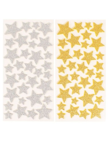 Pegatinas Estrellas eva glitter 132 unidades