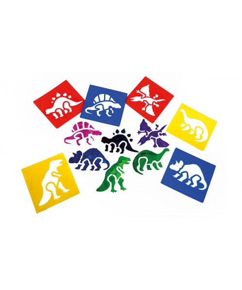 6 Plantillas dinosaurios de 14 x 15 cm.