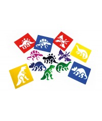 6 Plantillas dinosaurios de 14 x 15 cm.