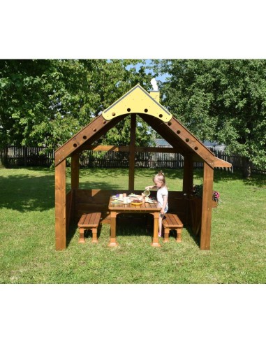 Casita de juegos de madera para exterior