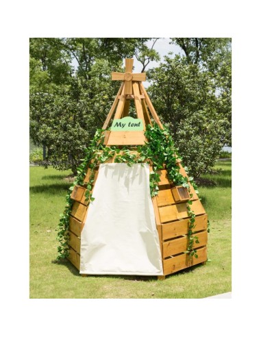 Tienda de campaña de madera para exterior