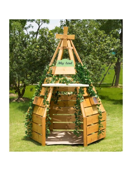 Tienda de campaña de madera para exterior