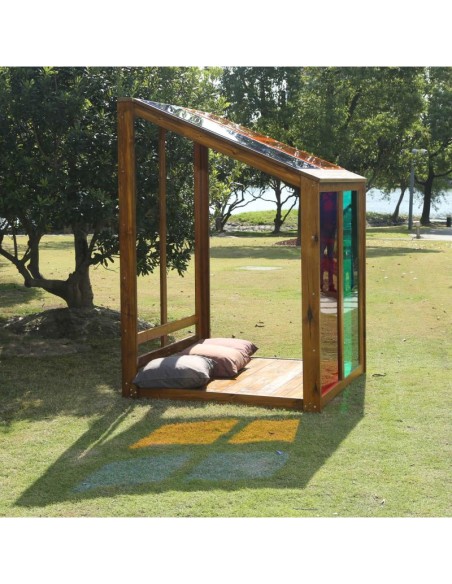 Casa arcoíris de madera para exterior