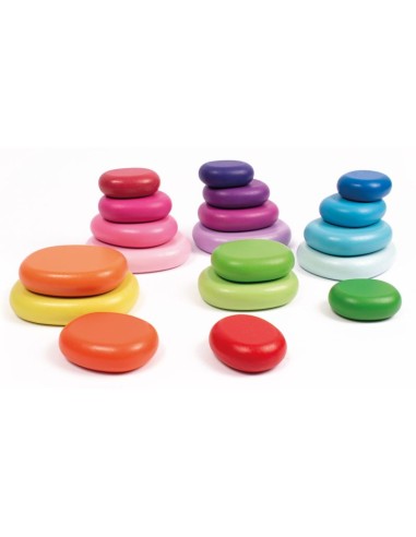 Piedras planas de colores - 20 unidades