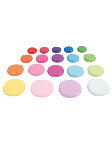 Piedras planas de colores - 20 unidades