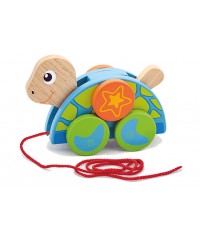 Arrastre tortuga de madera