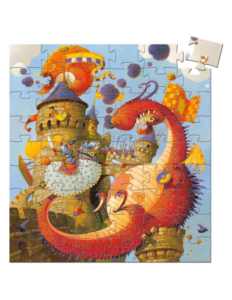 Puzle silueta Vaillant y el dragón - 54 piezas